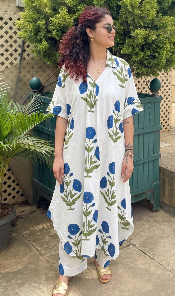 Blue Bloom Cotton Set