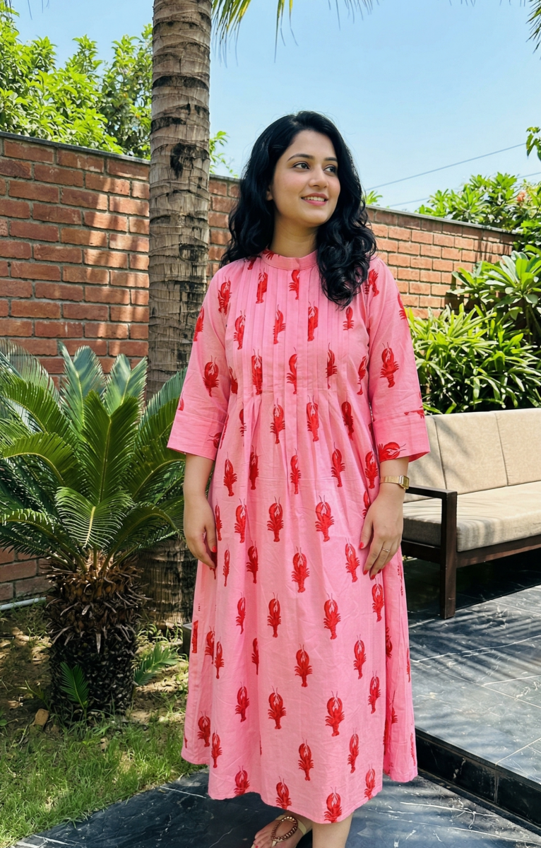 Coral Blush Cotton Dress