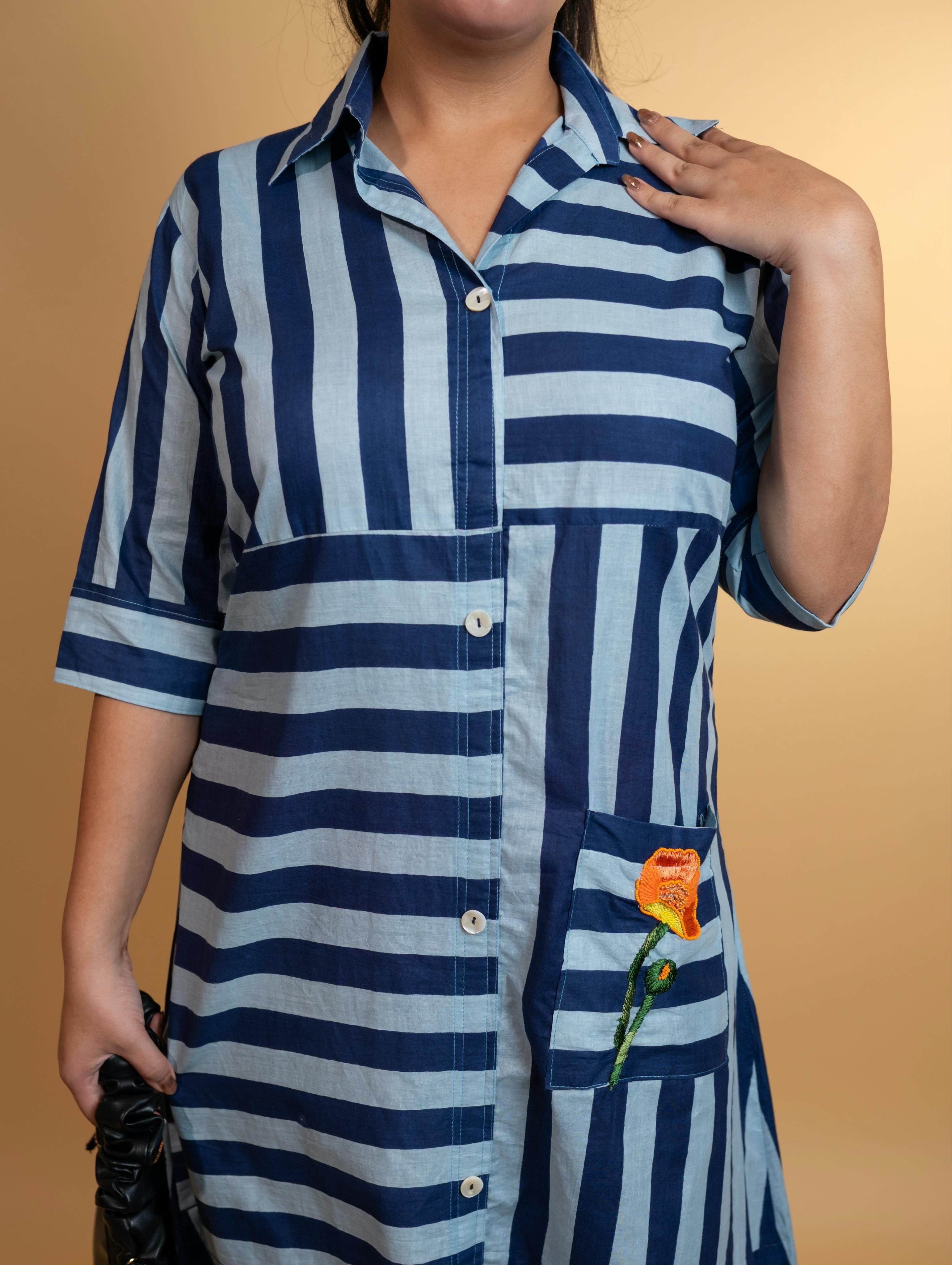 Ocean petal Shirt Dress