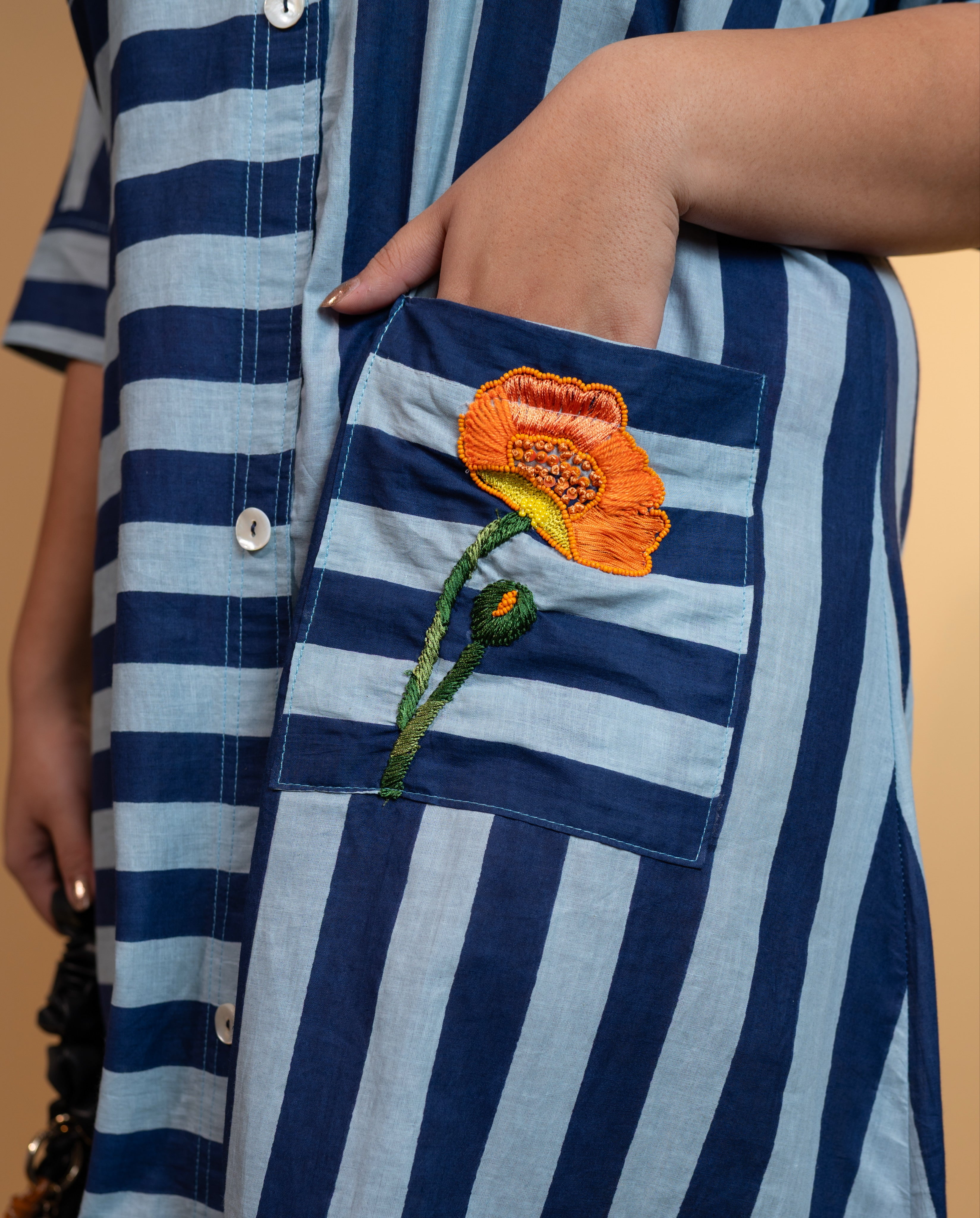 Ocean petal Shirt Dress