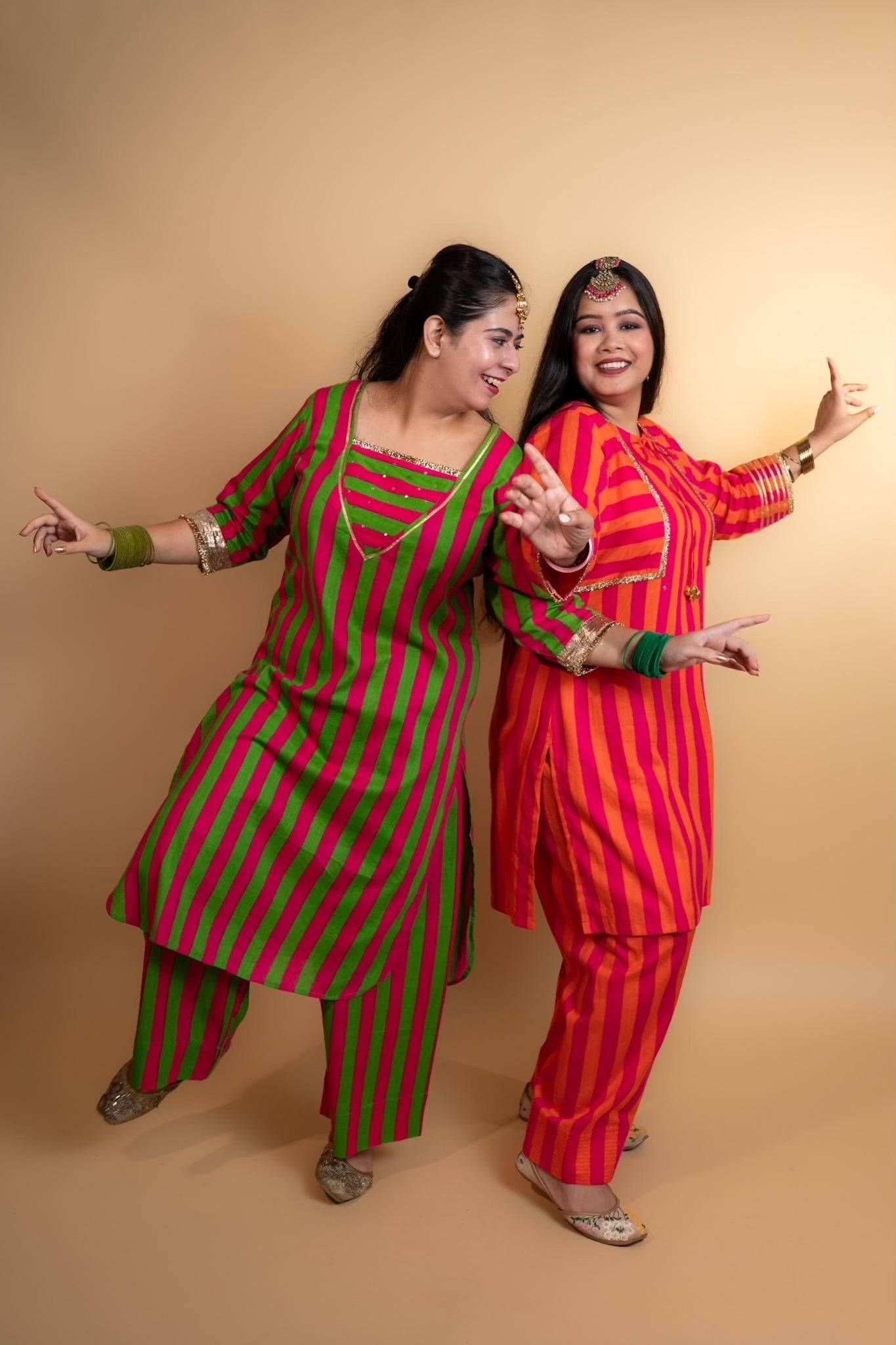 Sunset stripes kurta set