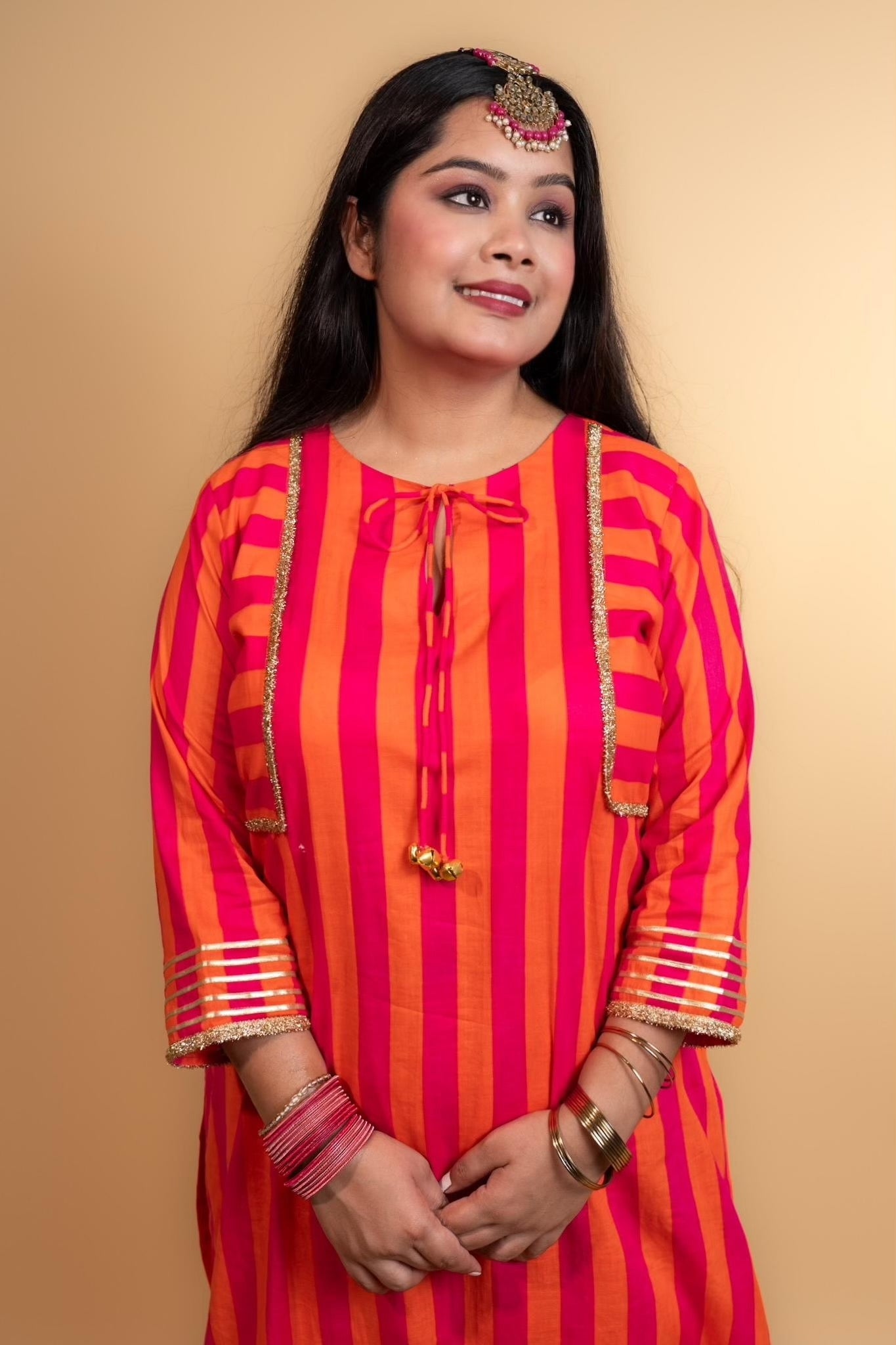 Sunset stripes kurta set