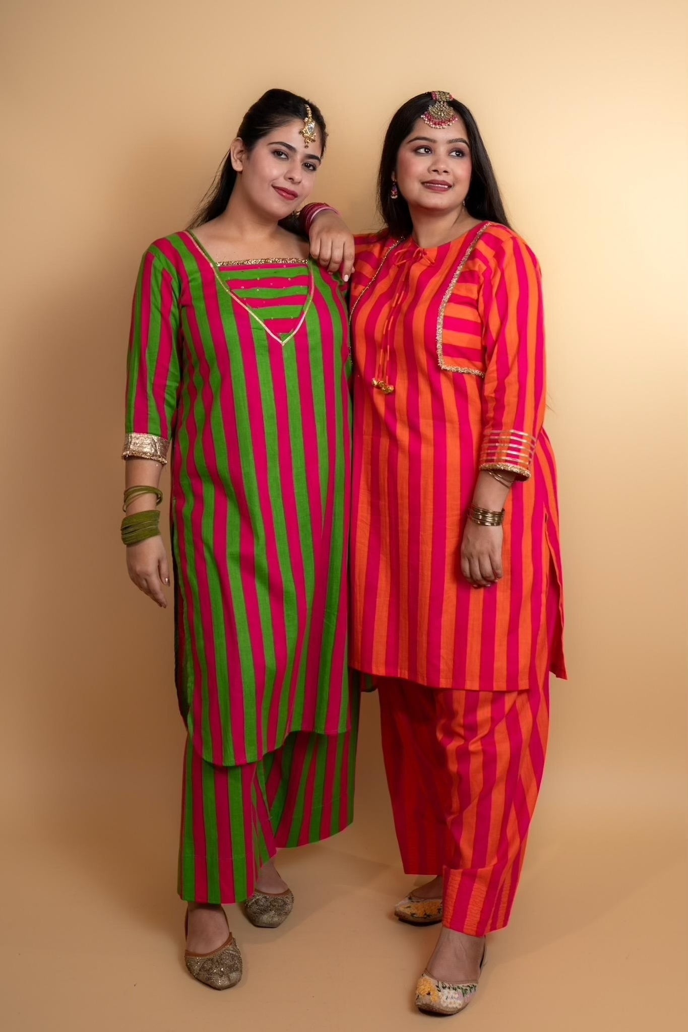 Sunset stripes kurta set