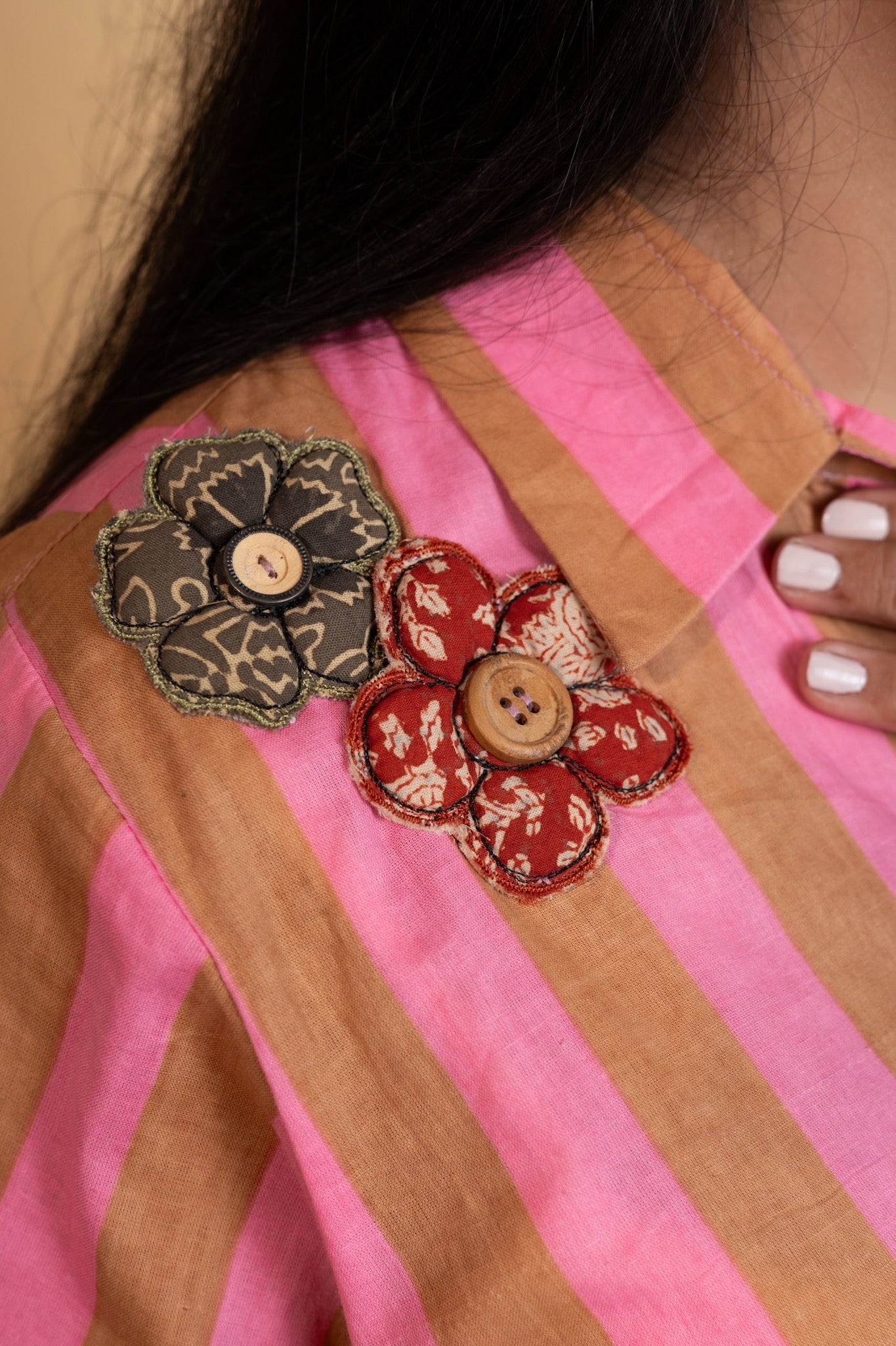 Phoolwari Striped Shirt