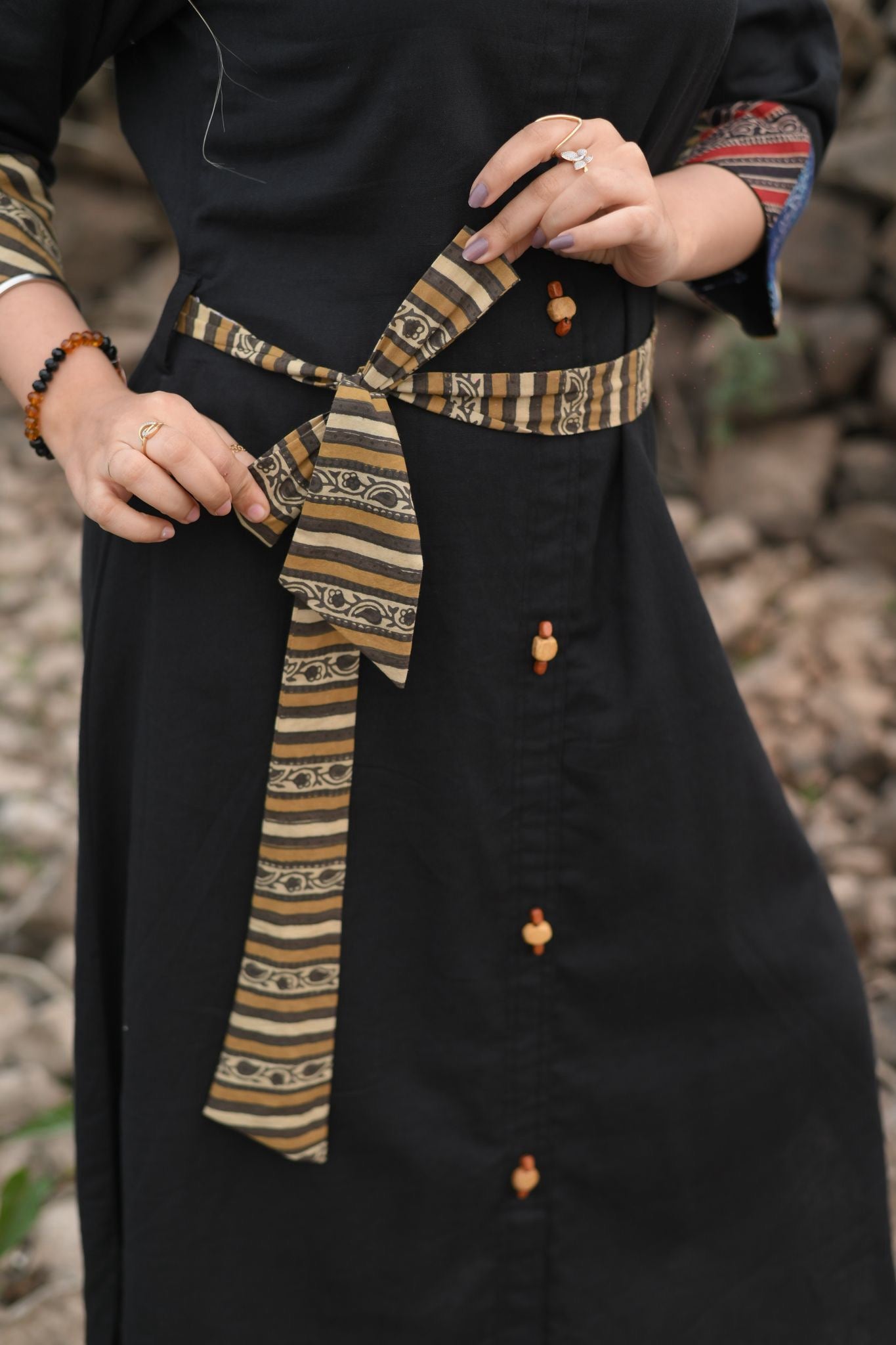 Stitch up Black shirt dress