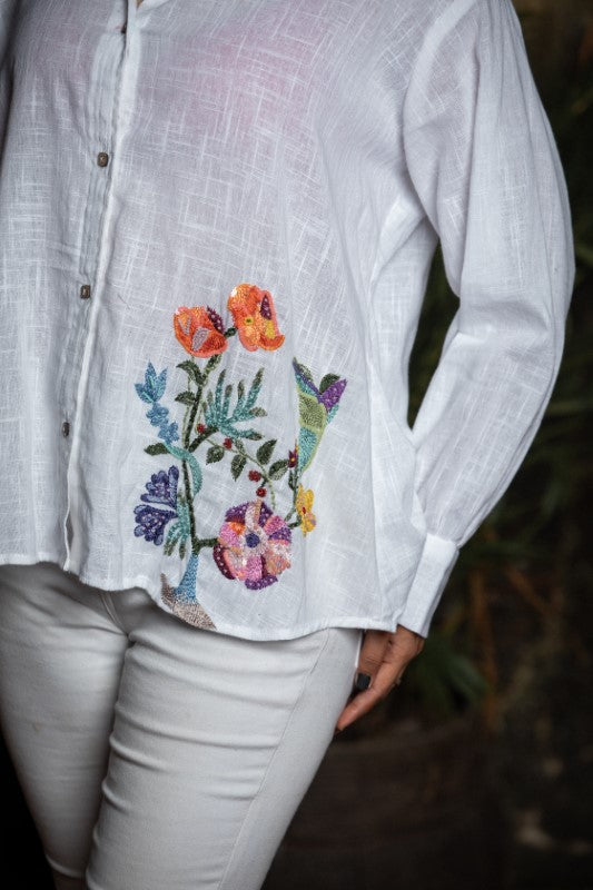 One side embellishment shirt