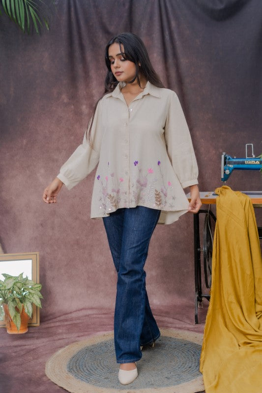 Shirt with heavy embellishment shirt
