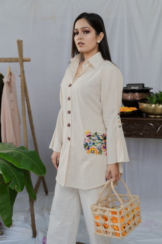 Pocket embellishment shirt