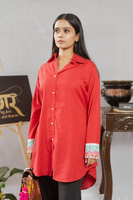 Cuff Hand embroidered shirt