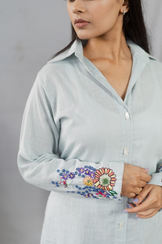 Sleeves embellished shirt