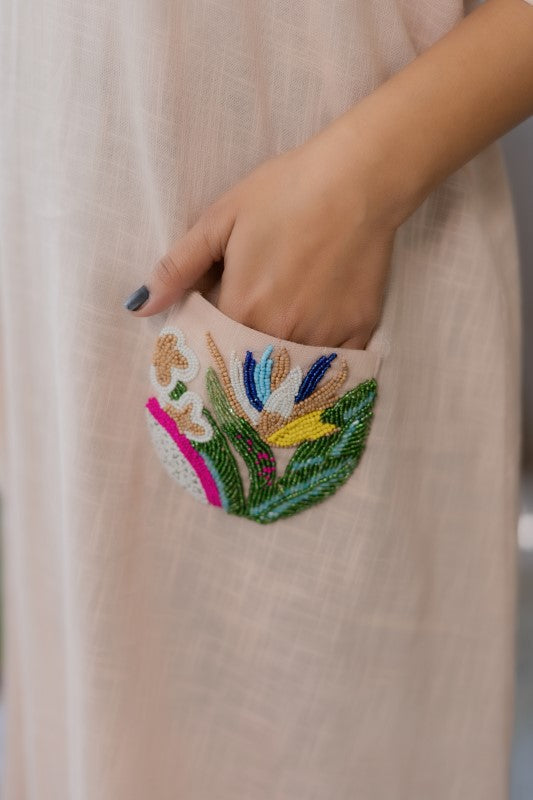 Tulip embroidered pocket dress