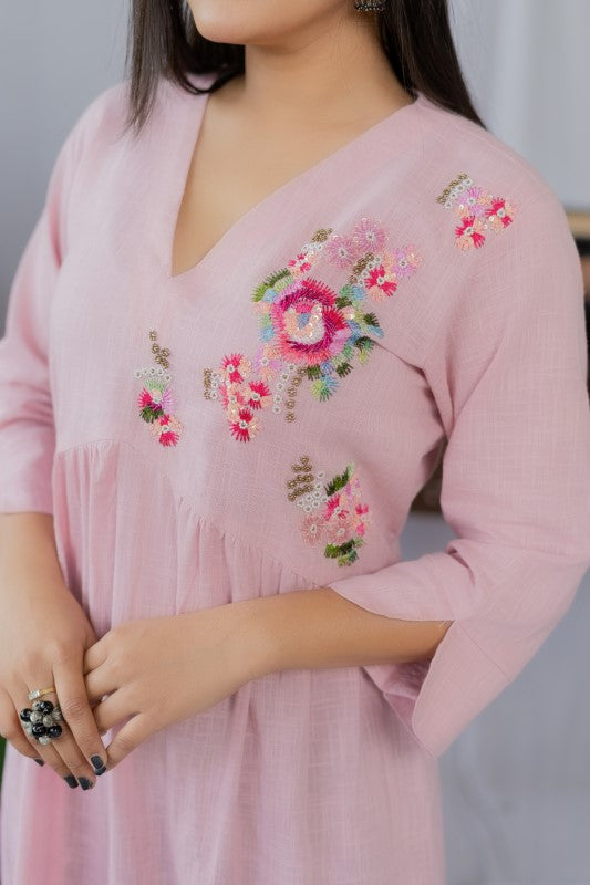 Thread and sequence detailing dress