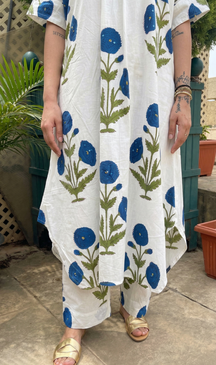 Blue Bloom Cotton Set