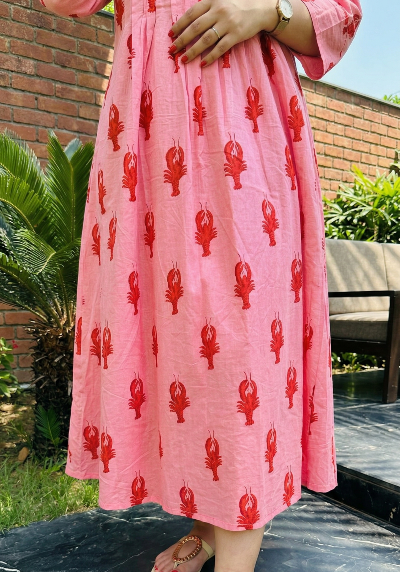 Coral Blush Cotton Dress