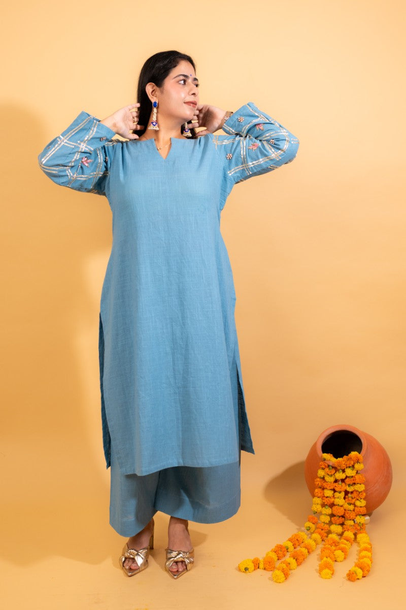 Blue Blossom Co-ord Set