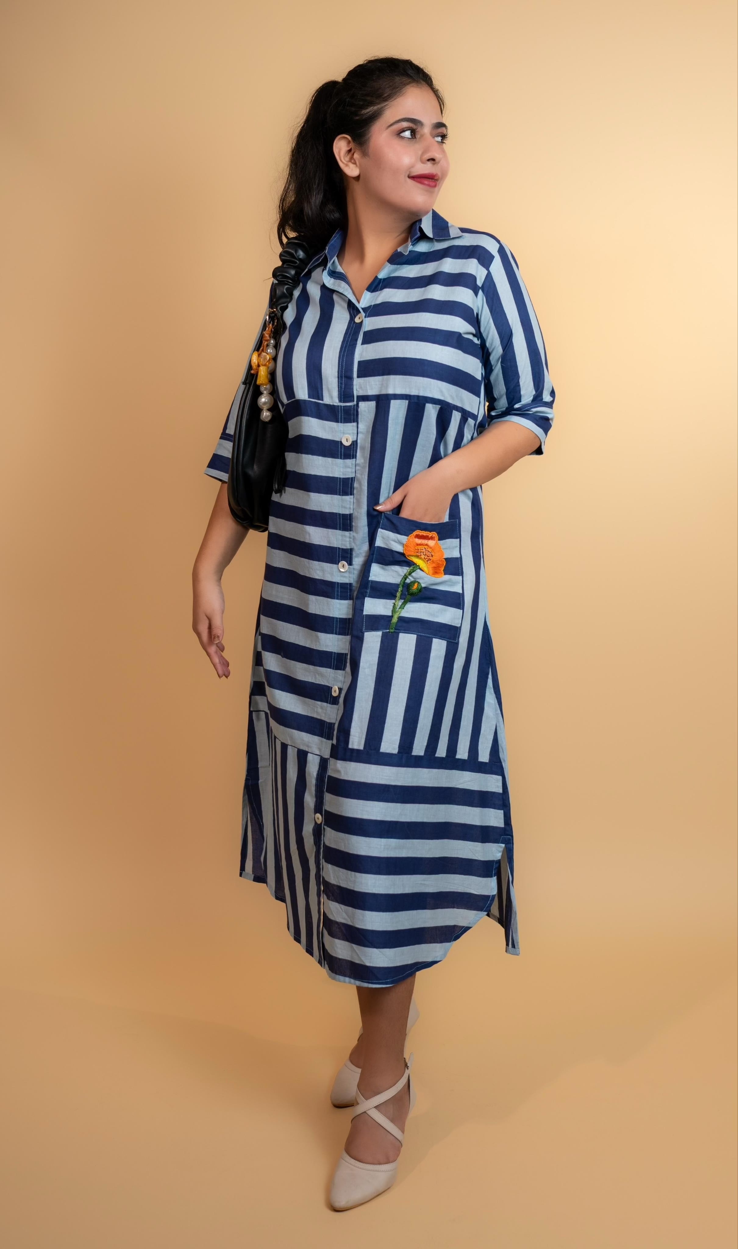Ocean petal Shirt Dress