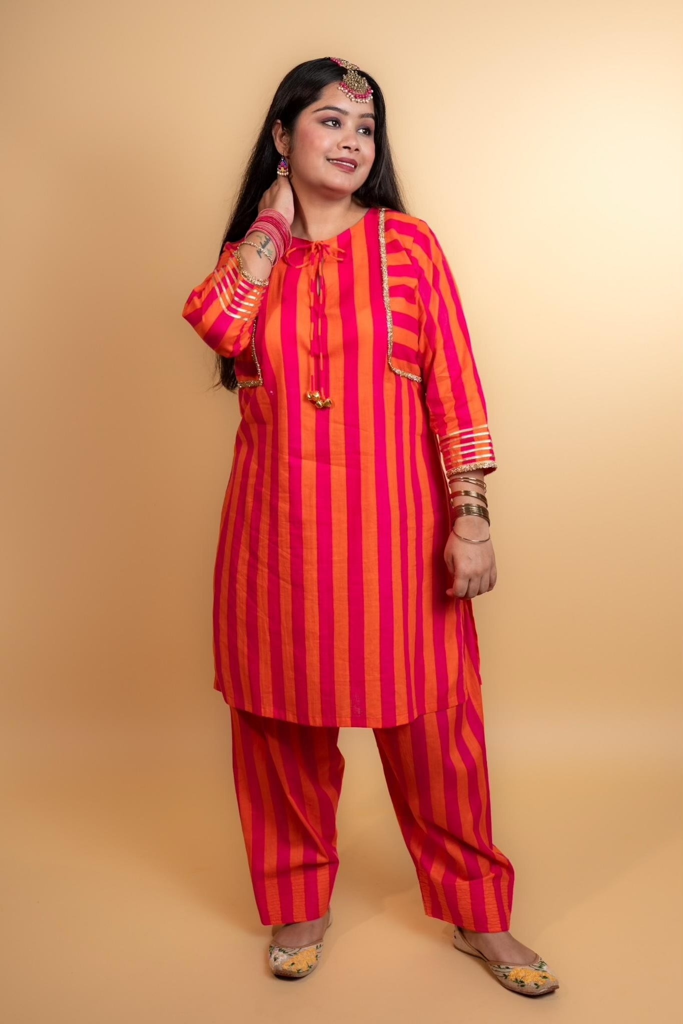 Sunset stripes kurta set