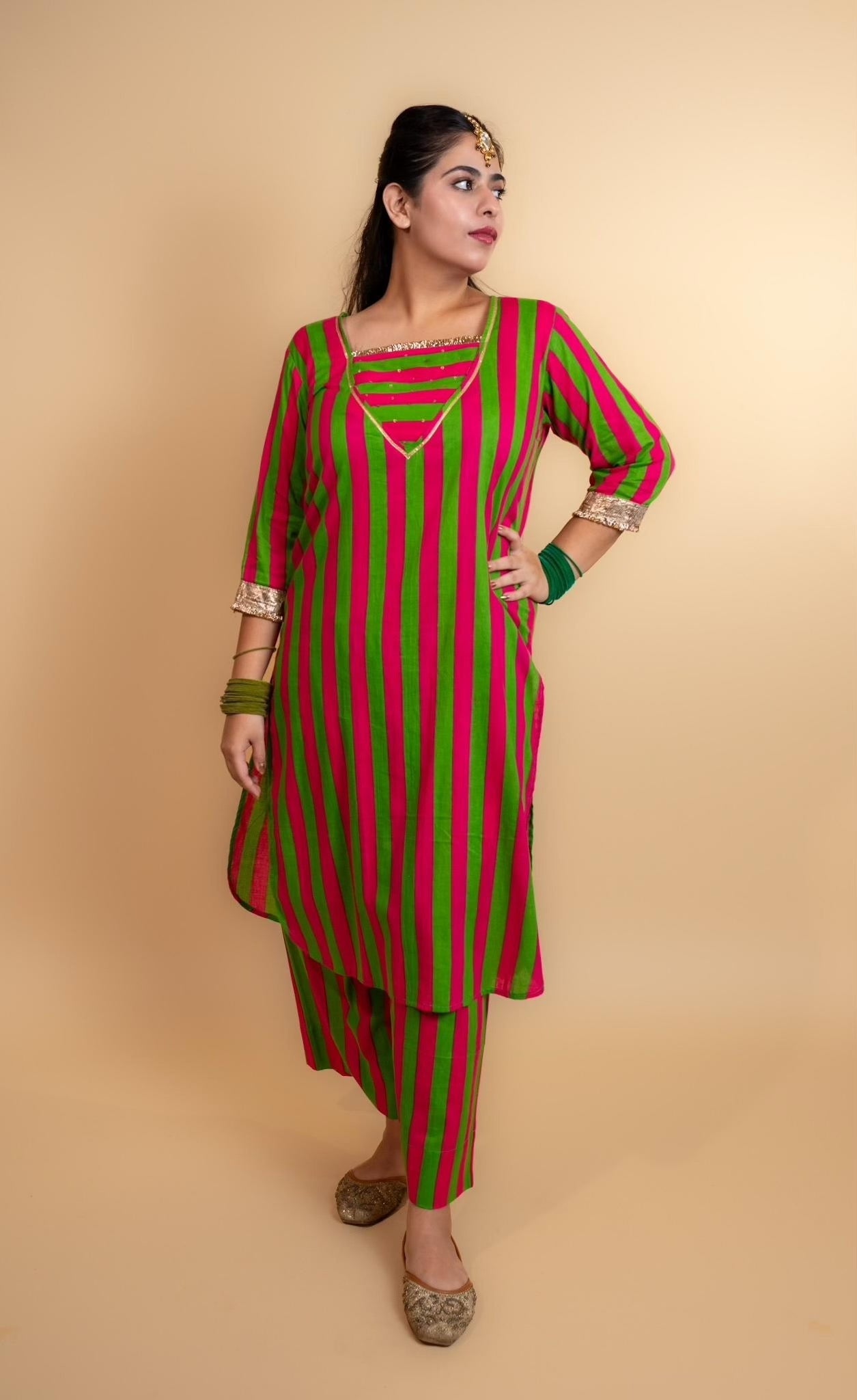 leher kurta set