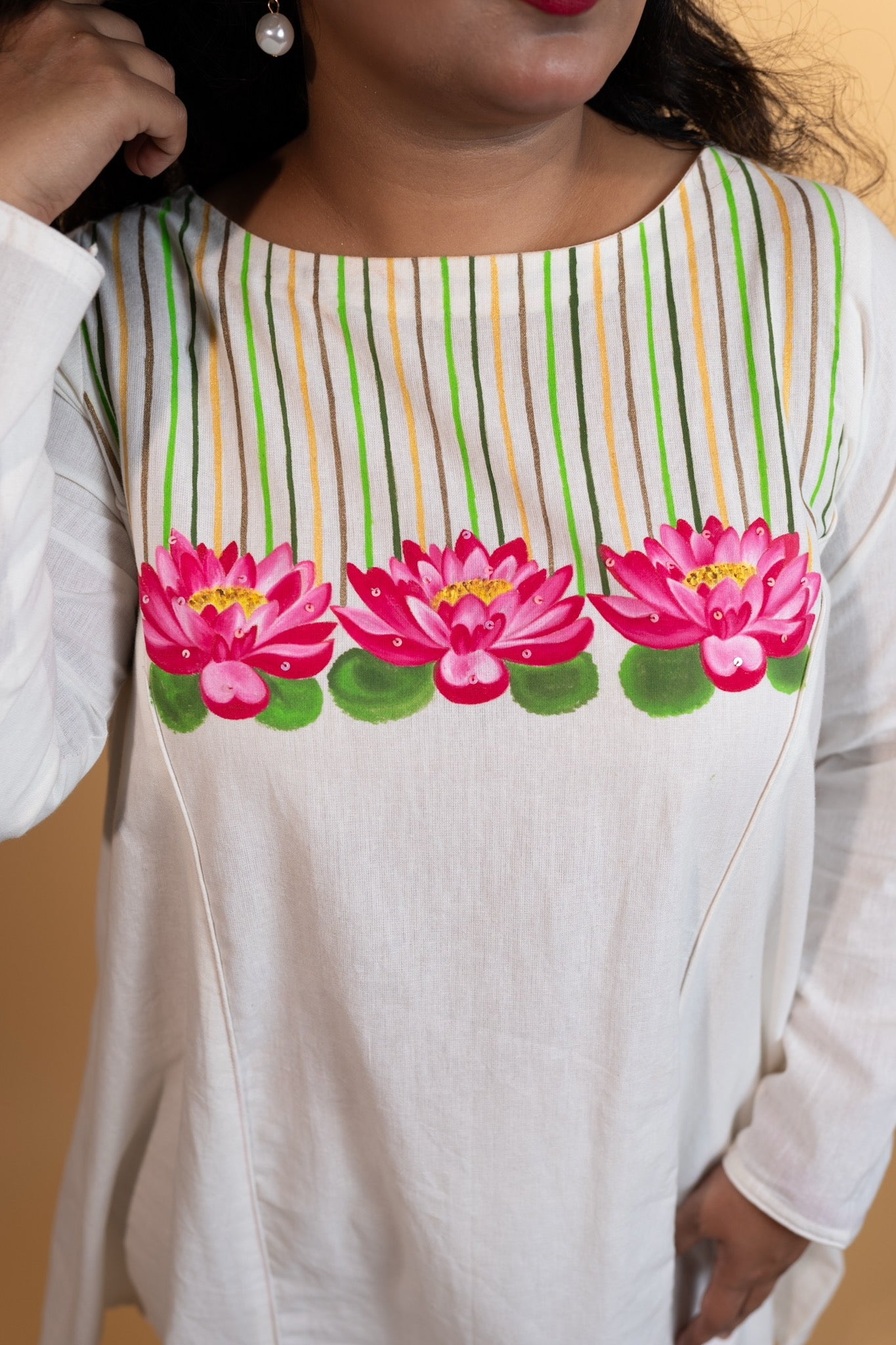 Hand Painted Floral Cotton Coord Set