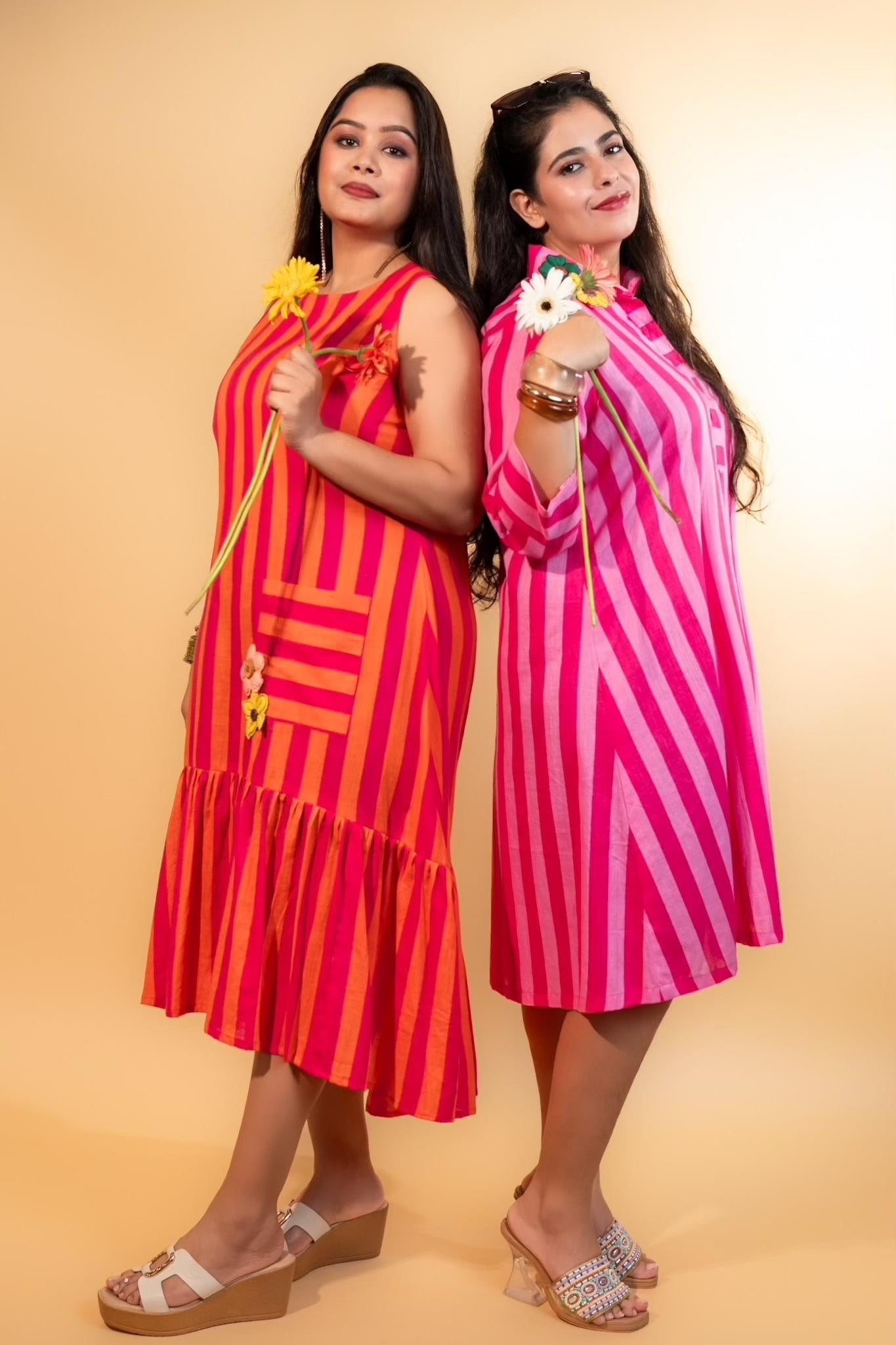 Candyfloss Stripe Midi Dress