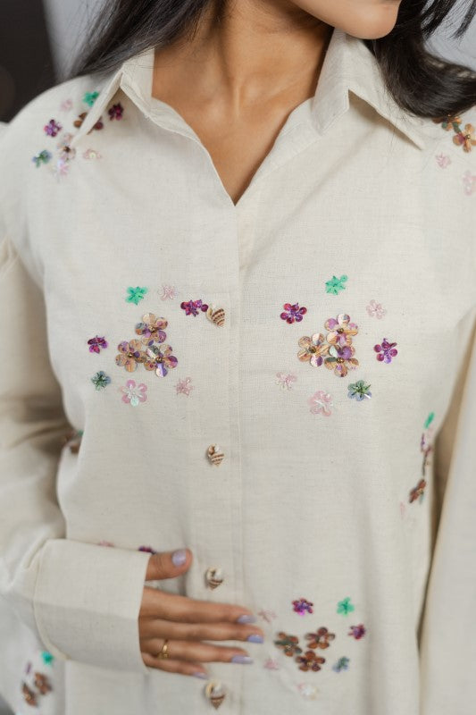 Sequence embellished shirt